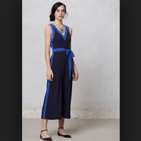 Anthropologie Pants - ANTHROPOLOGIE Elevenses Blue Beca Colorblock Cutout Romper Jumpsuit 0